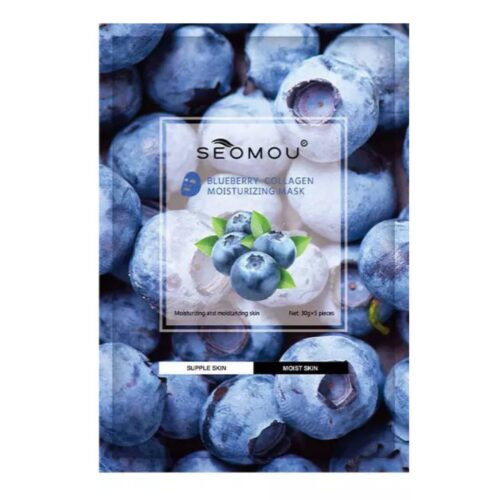 ماسک ورقه ای صورت SEOMOU رایحه  بلوبری وزن ۳۰ گرم