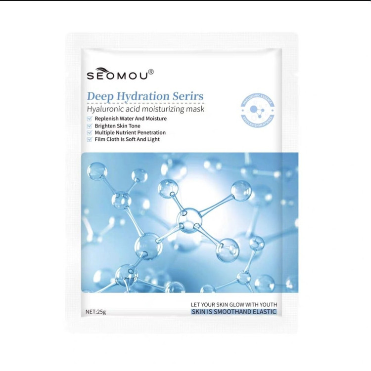 ماسک ورقه ای صورت SEOMOU مدل هیالورونیک اسید وزن 25 گرم
