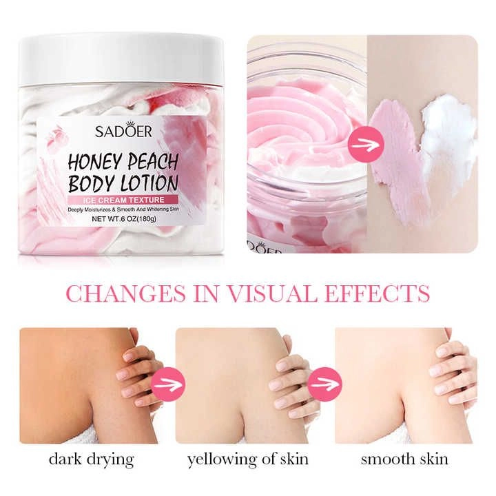 HONEY PEACH BODY LOTION ICE CREAM TEXTURE