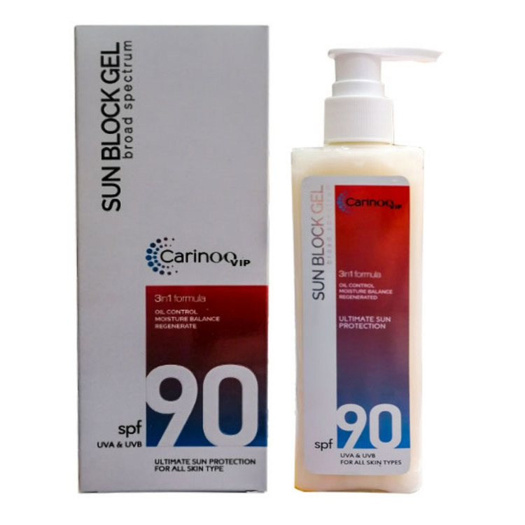 ژل ضد آفتاب کارینو VIP مدل 90 SPF حجم 250 میل