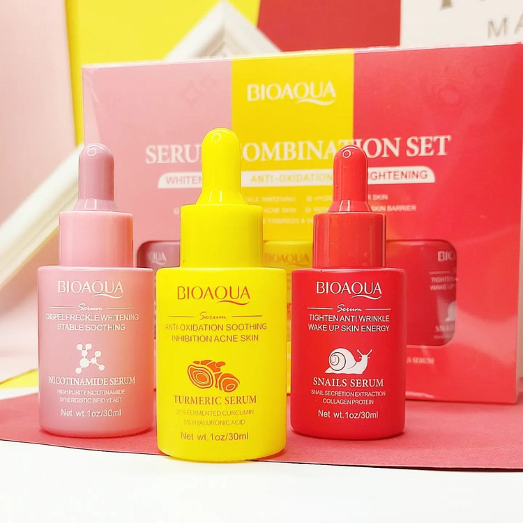 پک سه عددی سرم بیوآکوا (حلزون، زردچوبه، نیکوتینامید)