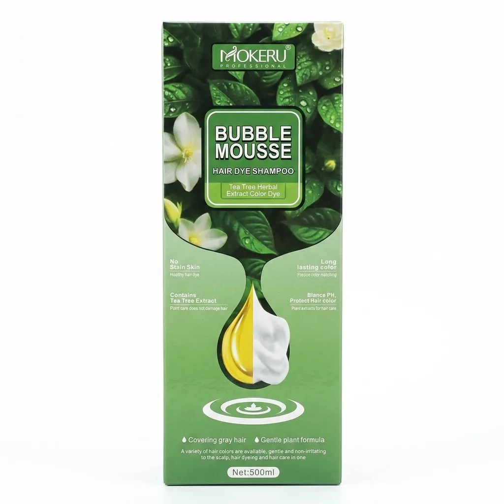شامپو رنگ مو حبابی موکرو مدل Bubble Mousse رنگ مشکی 500 میل
