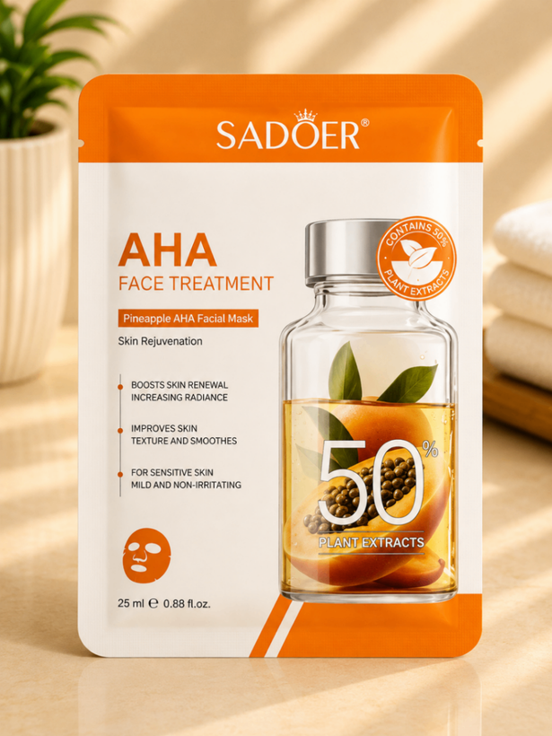 ماسک ورقهای صورت AHA پاپایا سادور SADOER Papaya AHA Facial Maskسادور