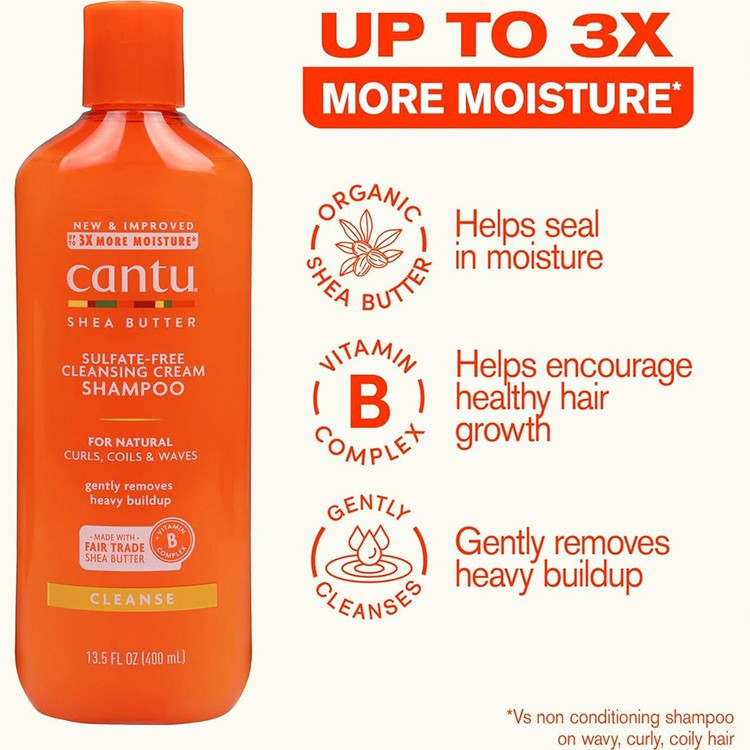 شامپو کرمی بدون سولفات کنتو Cantu Sulfate-Free Cleansing Cream Shampoo حجم 400 میل