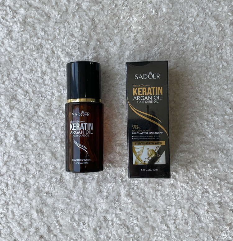روغن آرگان کراتین سادور مدل آبرسان و نرم کننده ی مو حجم ۴۰ میل