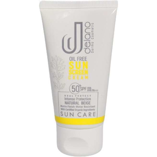 کرم ضدآفتاب پوست چرب دلانو بژ طبیعی2 باSPF50 حجم50میل