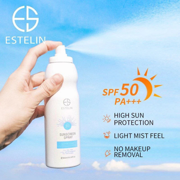 اسپری ضد آفتاب استلین SPF50 مدل Ultra-Light آبرسان و روشن کننده / Estelin