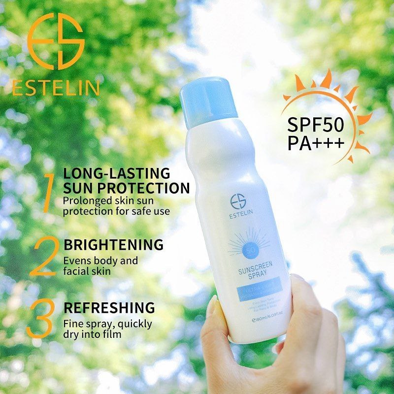 اسپری ضد آفتاب استلین SPF50 مدل Ultra-Light آبرسان و روشن‌ کننده / Estelin