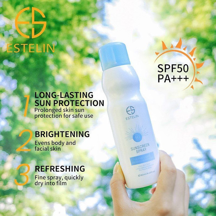 اسپری ضد آفتاب استلین SPF50 مدل Ultra-Light آبرسان و روشن کننده / Estelin