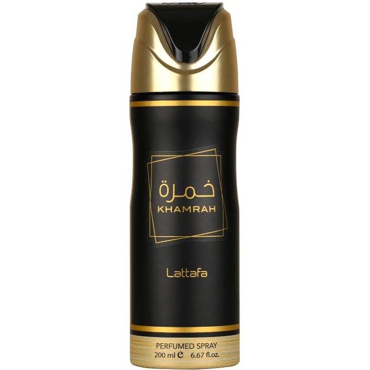 اسپری لطافه خوشبو کننده بدن مدل خمره مشکی Lattafa KHAMRAH حجم 200 میل